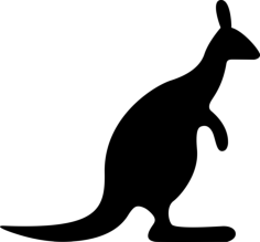 Kangaroo Looking Right Simple Line Art Svg, Free Vectors File